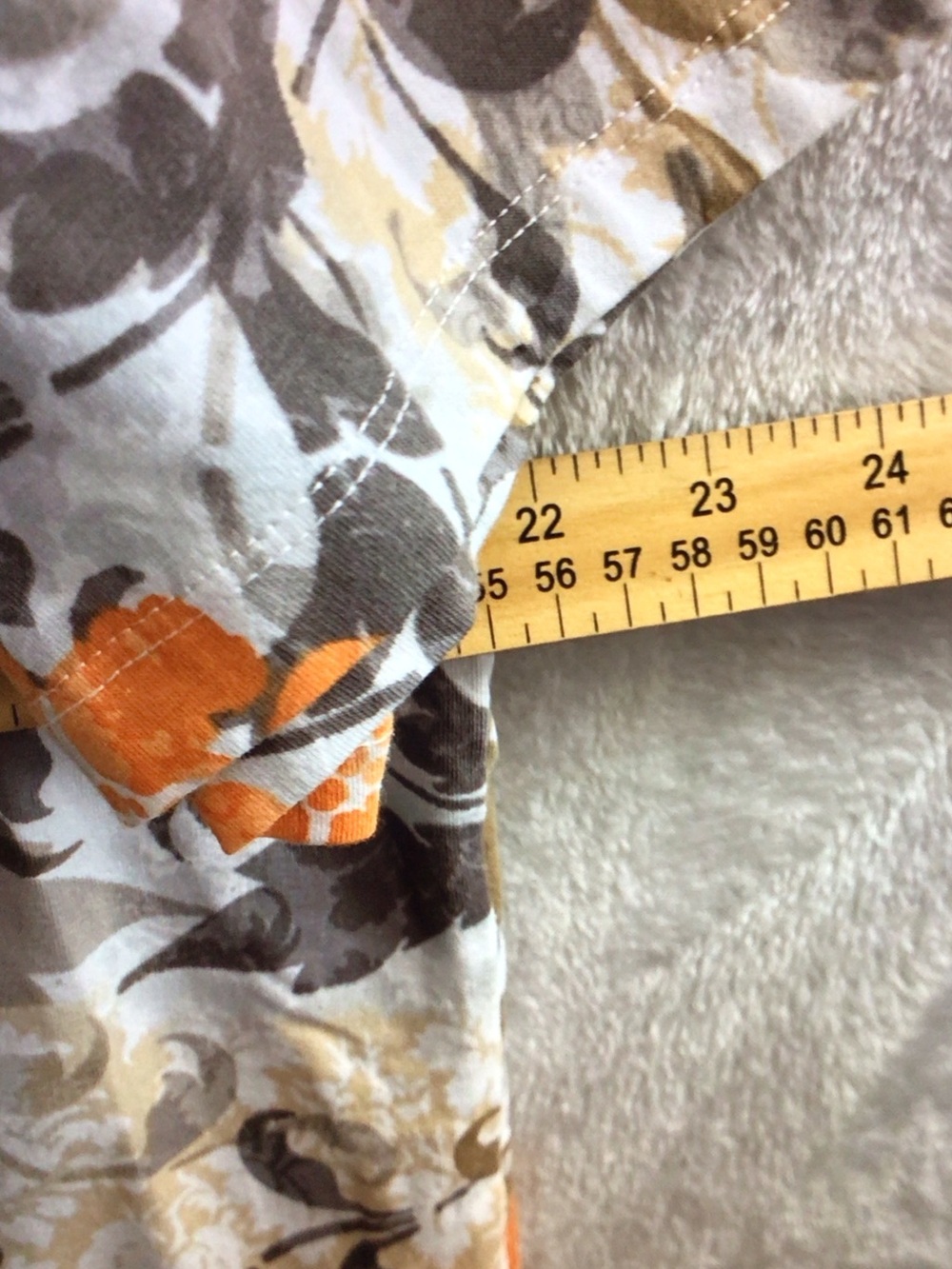 Alfred Dunner White Floral Short-Sleeve Blouse with Orange Accents - Picture 5 of 6
